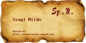Szegi Milán névjegykártya